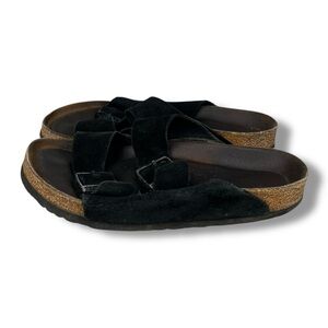 Birkenstock Arizona Women's Black Suede Sandals Soft Footbed 9/9.5 EU40